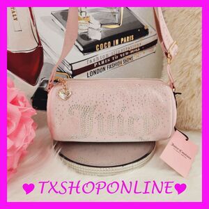 💗🌺 {Juicy Couture} Pink Rhinestone velour let it shine roll bag💗🌺 NWT